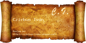 Czirbus Iván névjegykártya