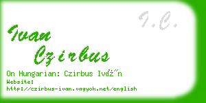 ivan czirbus business card